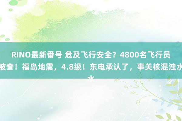 RINO最新番号 危及飞行安全？4800名飞行员被查！福岛地震，4.8级！东电承认了，事关核混浊水