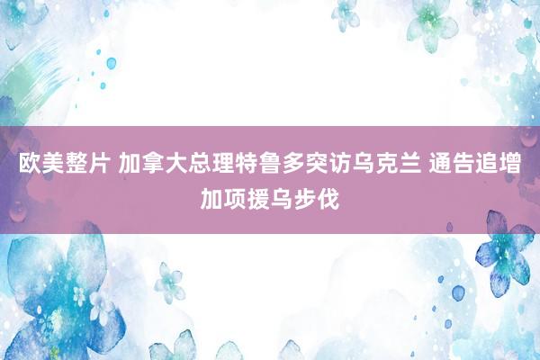 欧美整片 加拿大总理特鲁多突访乌克兰 通告追增加项援乌步伐